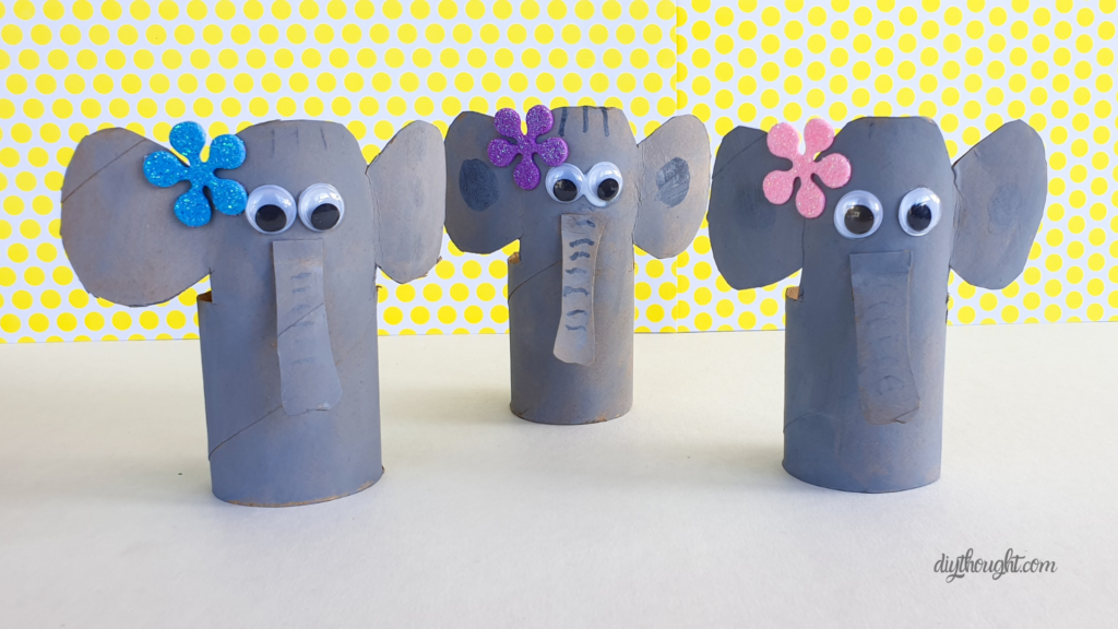 Toilet paper roll elephant kids recycled craft
