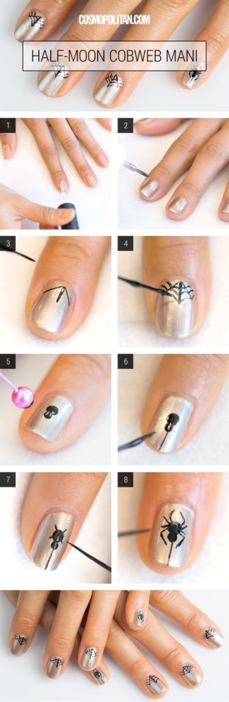 Spider and web nail art tutorial