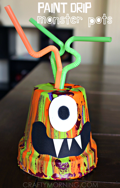 paint drip monster pots