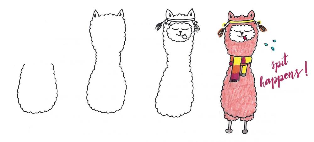 how to draw a llama