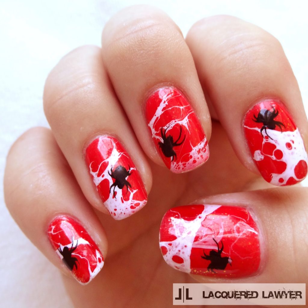 marble spider nail art tutorial