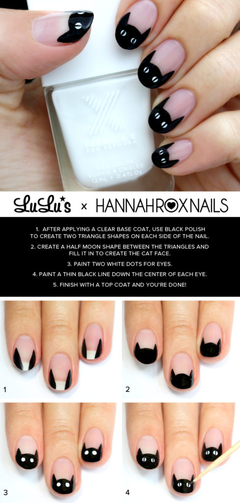 cat nail art tutorial