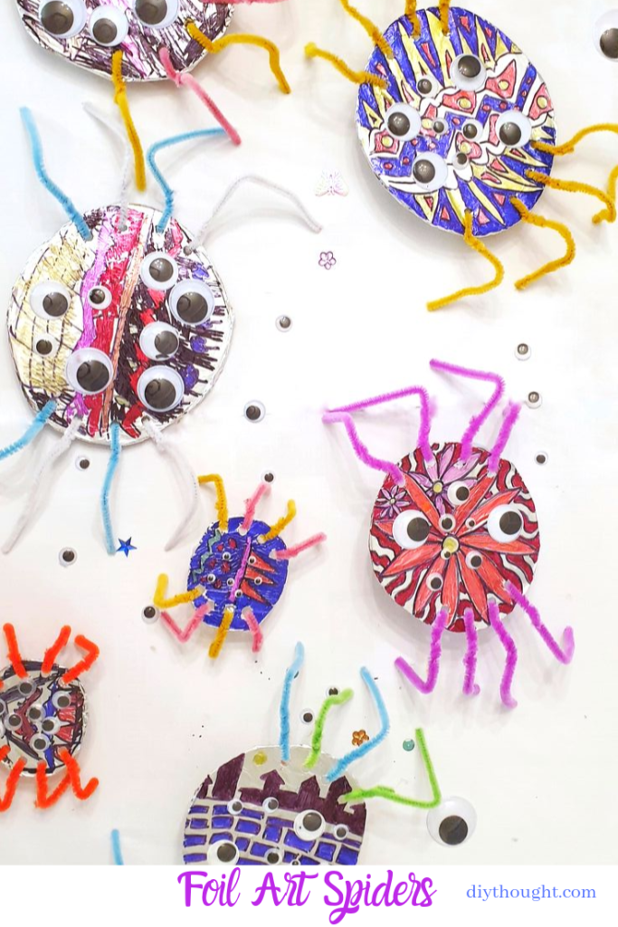 foil art spiders