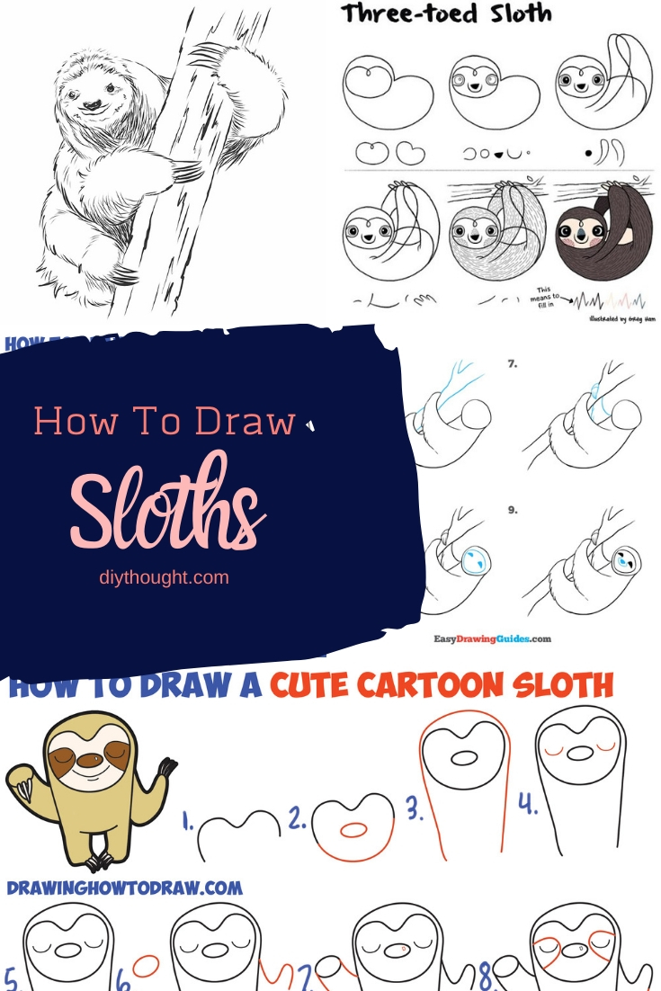 how to draw a sloth