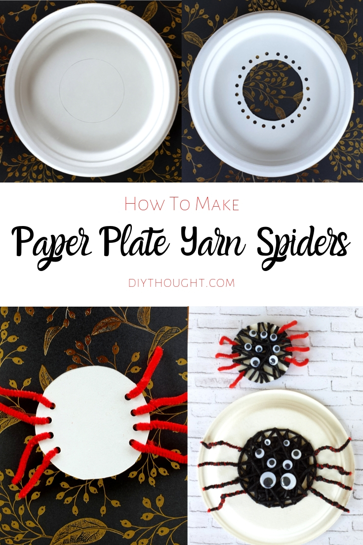 Threading and yarn wrapped spider craft