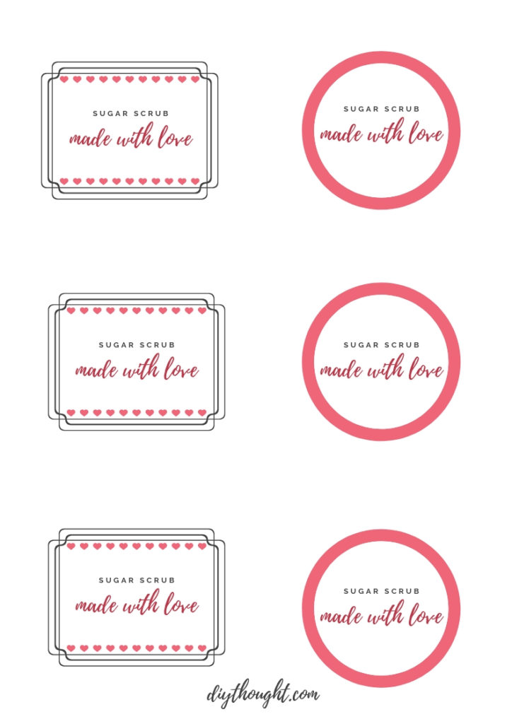 sugar scrub printable label