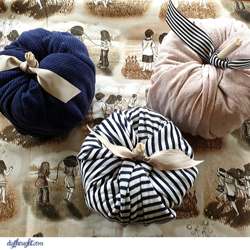 scrap fabric toilet paper pumpkins