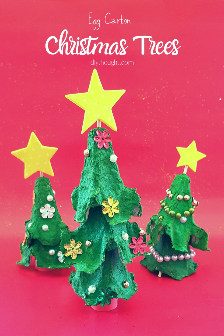 egg carton christmas trees