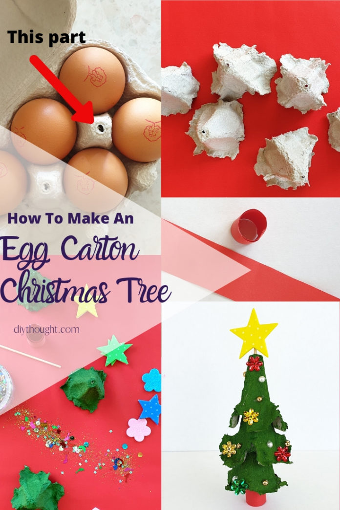 Egg Carton Christmas Tree Craft diy Thought