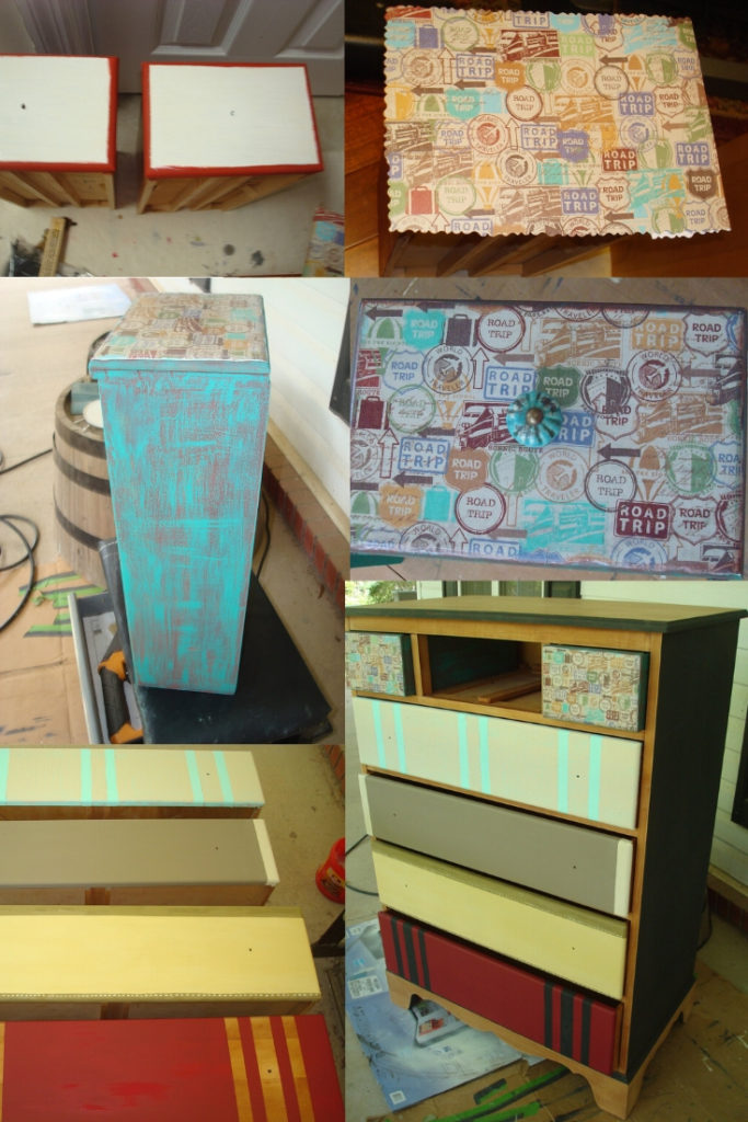 Upcycled faux suitcase drawers the process
