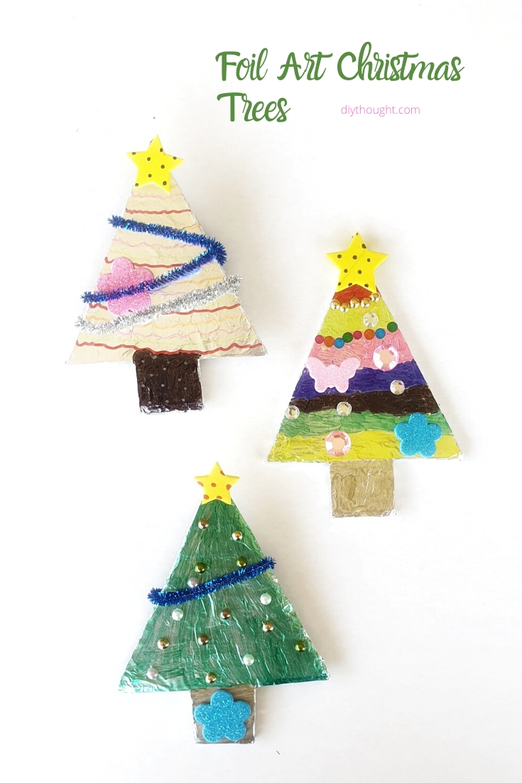 foil art sharpie Christmas tree