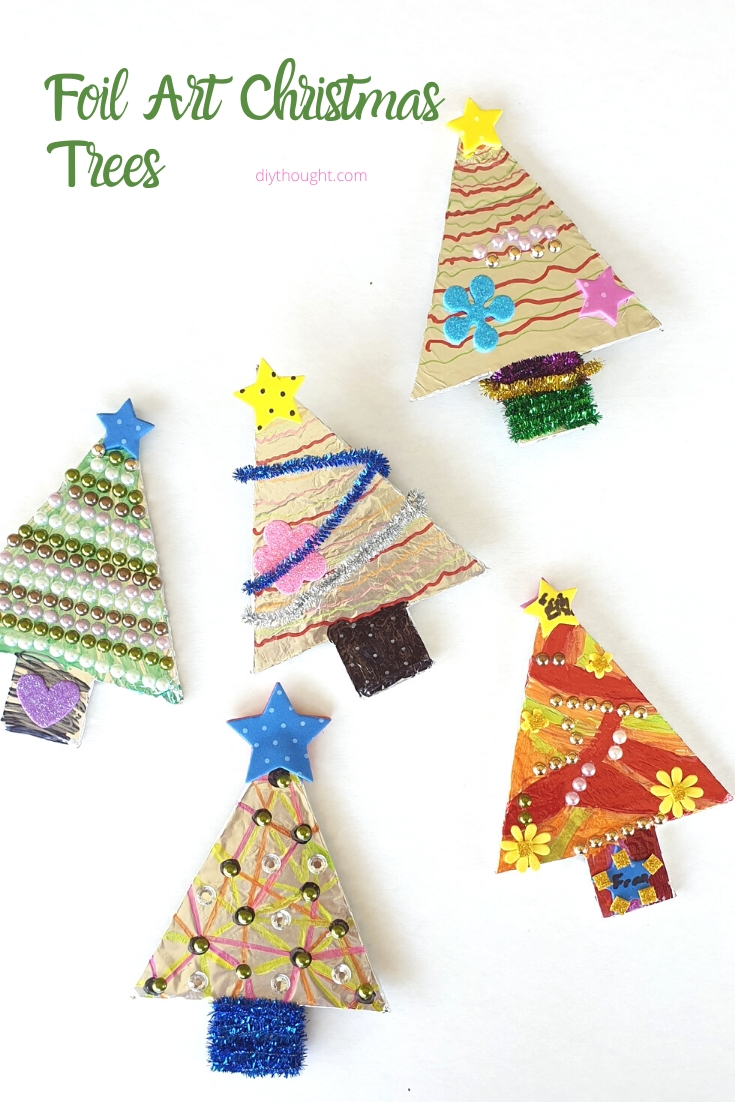 foil art sharpie Christmas tree