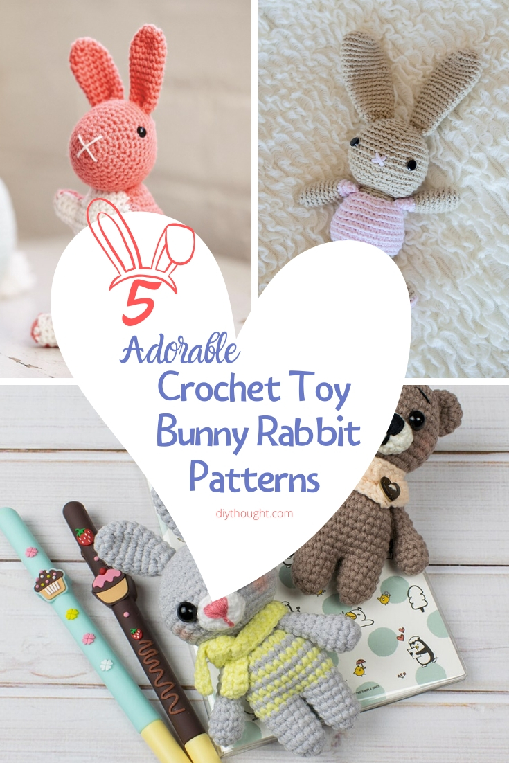 5 adorable crochet toy bunny rabbit patterns