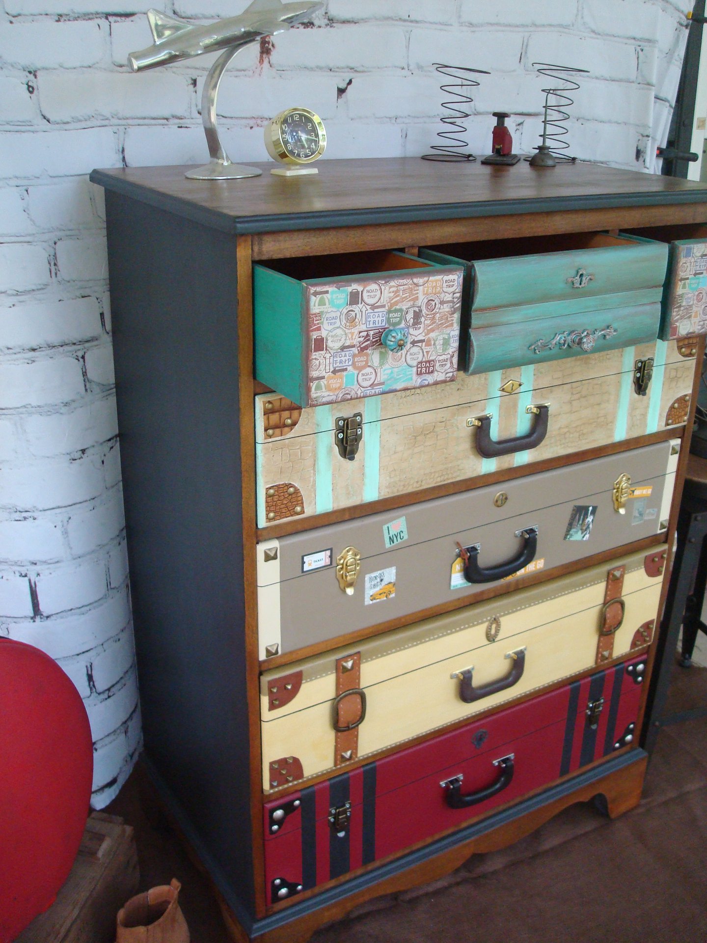 Faux Suitcase Dresser Upcycle diy Thought