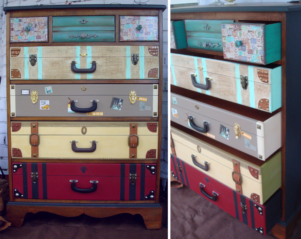 Faux Suitcase Dresser Upcycle DIY Thought