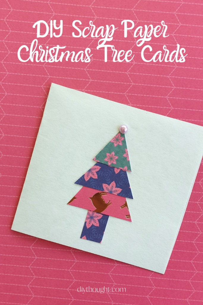 scrap paper christmas tree cards