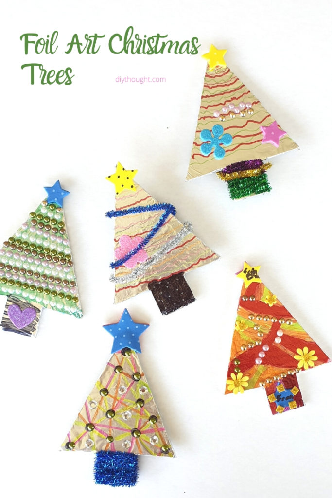foil art christmas trees