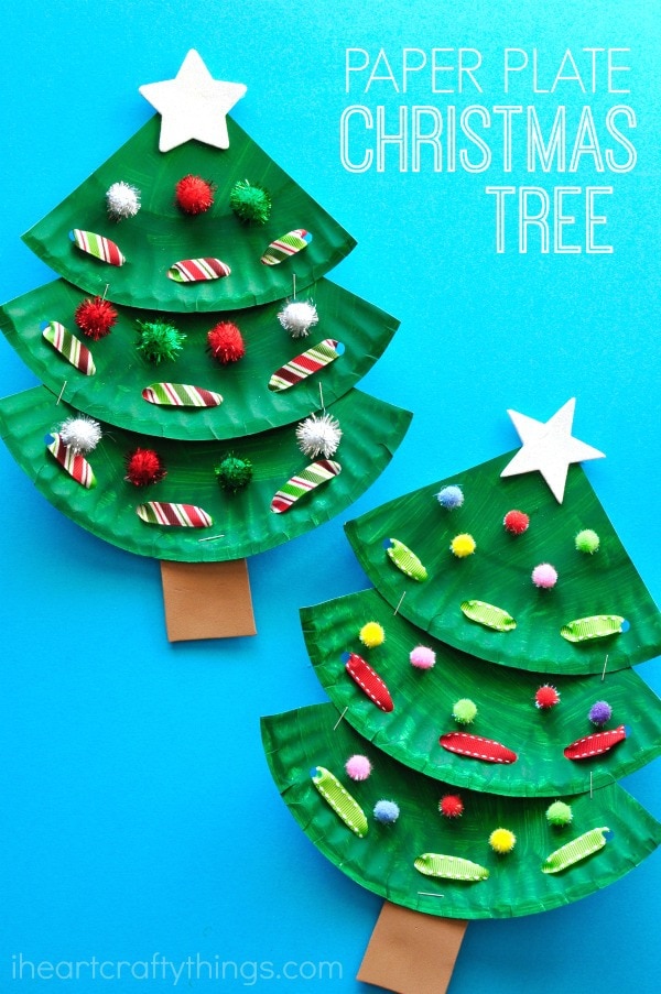 paper plate christmas tree