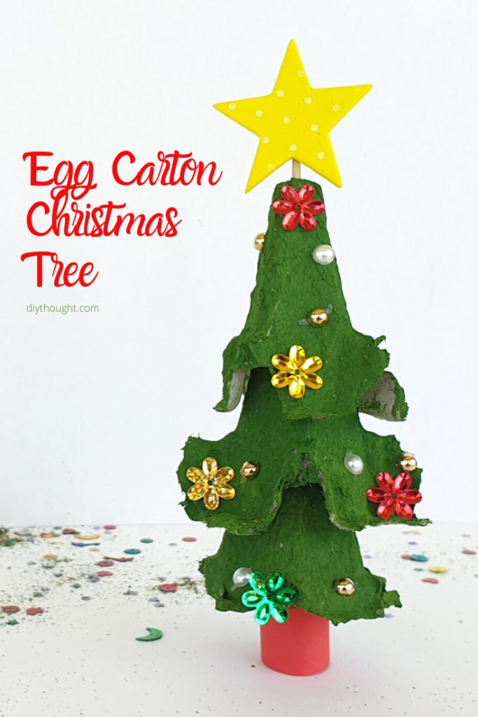 egg carton christmas tree craft