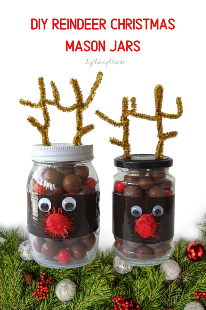 DIY Reindeer Christmas Mason Jars