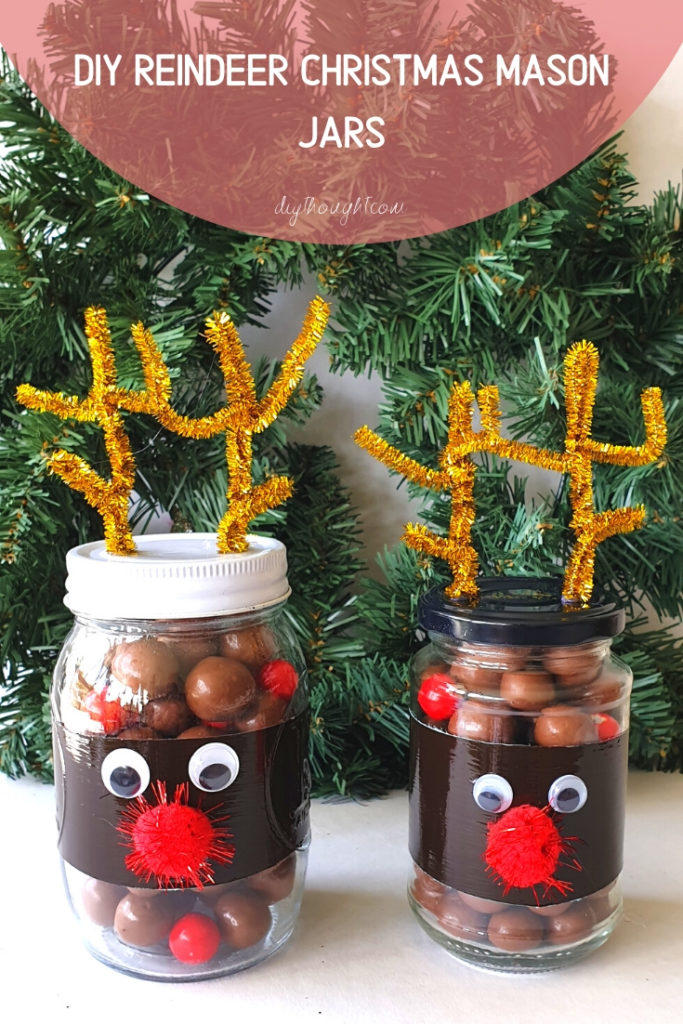 DIY Reindeer Christmas Mason Jars