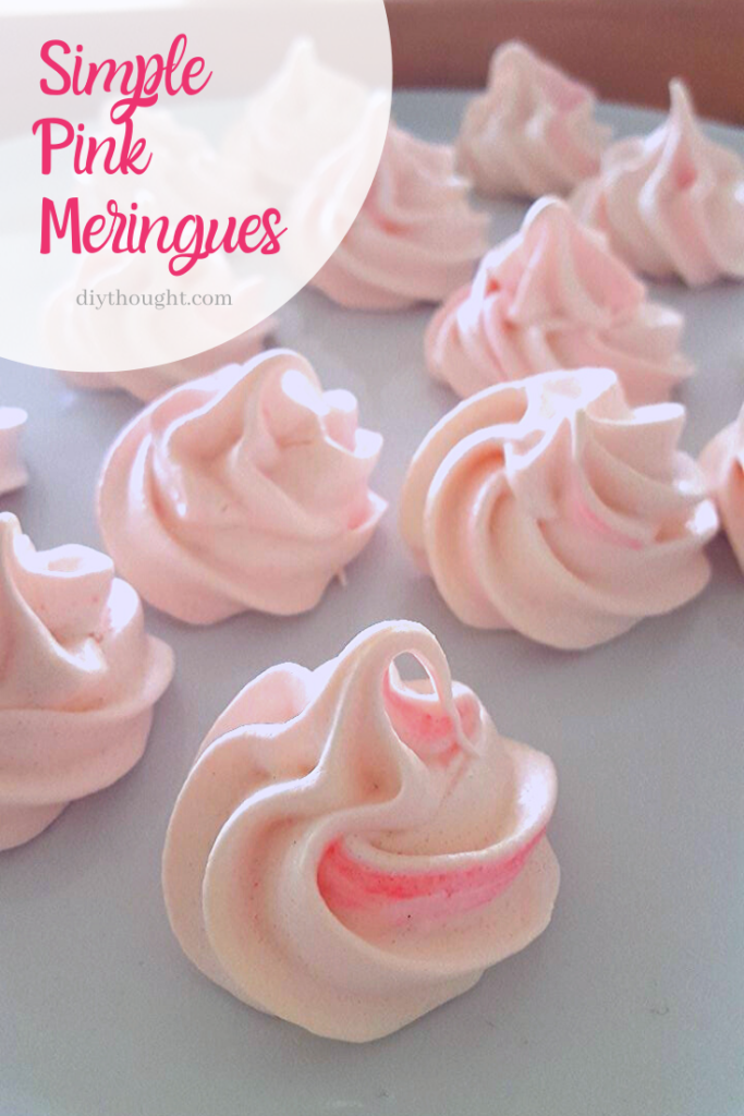 simple pink meringues