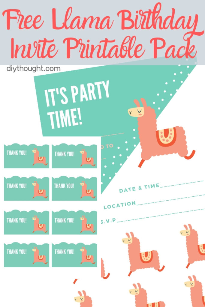 free llama birthday invite printable pack