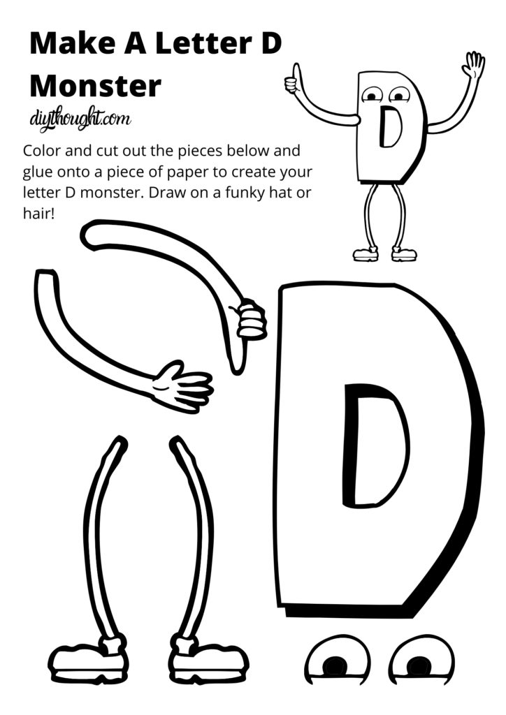 make a monster letter d worksheet