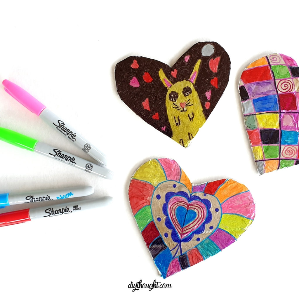 foil art heart craft