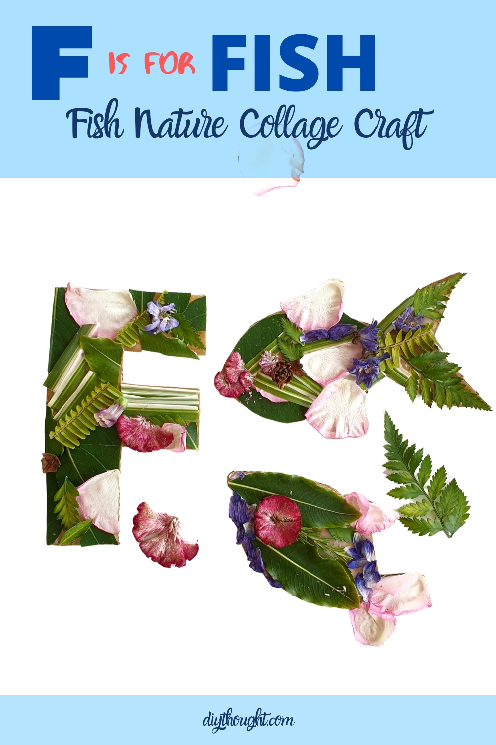 Letter F and fish nature craft