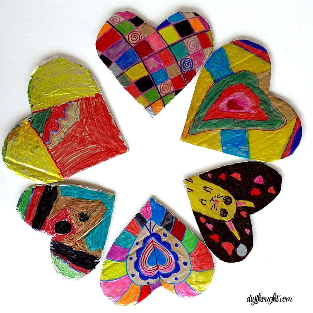 foil art heart craft