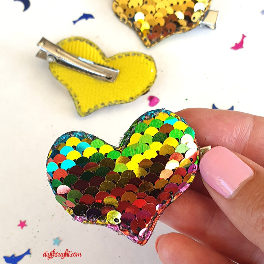 DIY heart hair clips