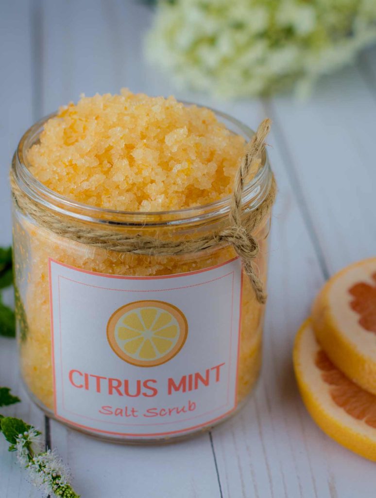 citrus mint salt scrub