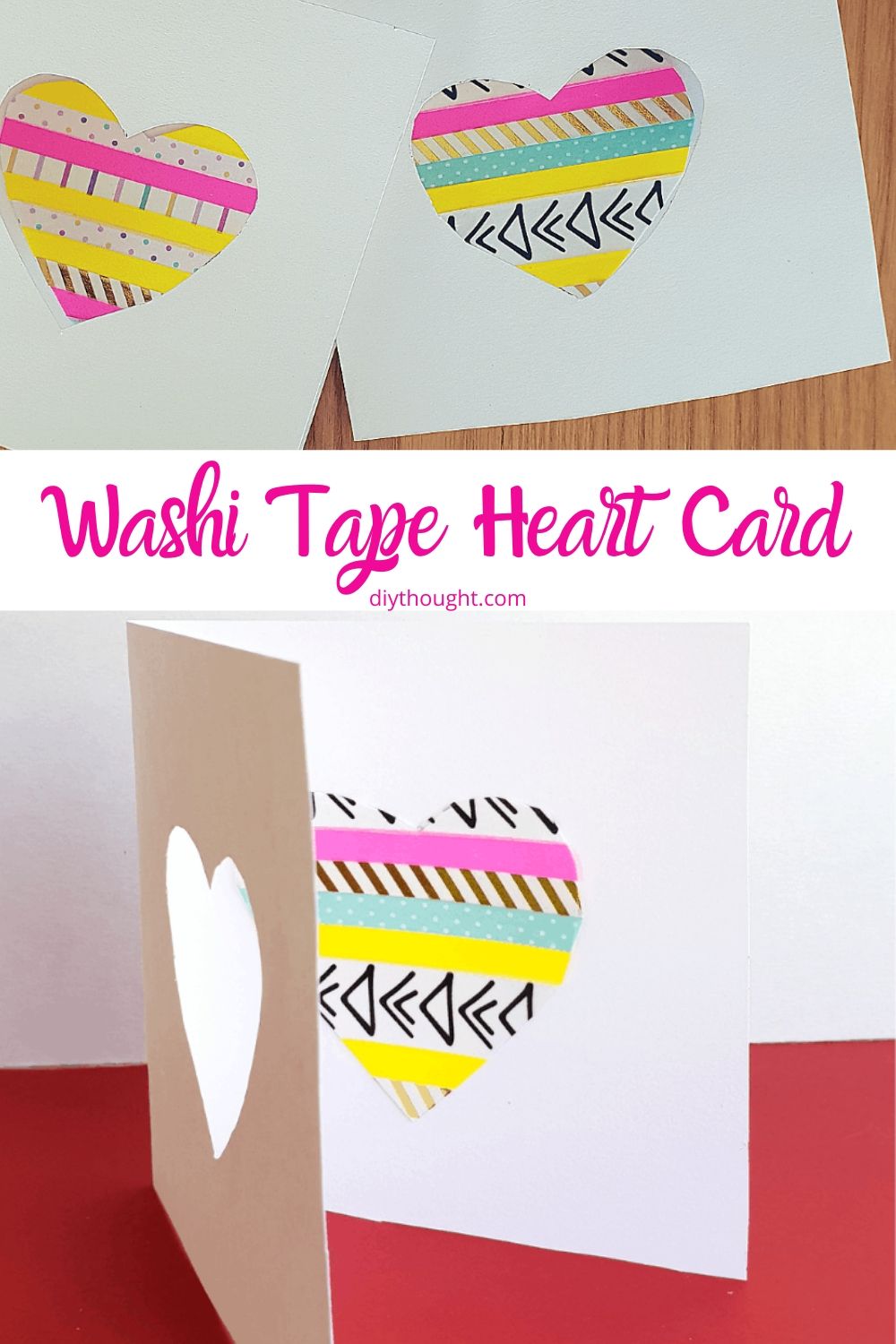 washi tape heart card