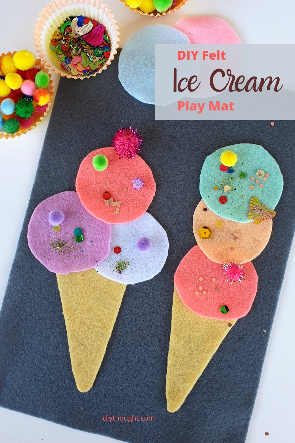 Felt ice cream play mat DIY
