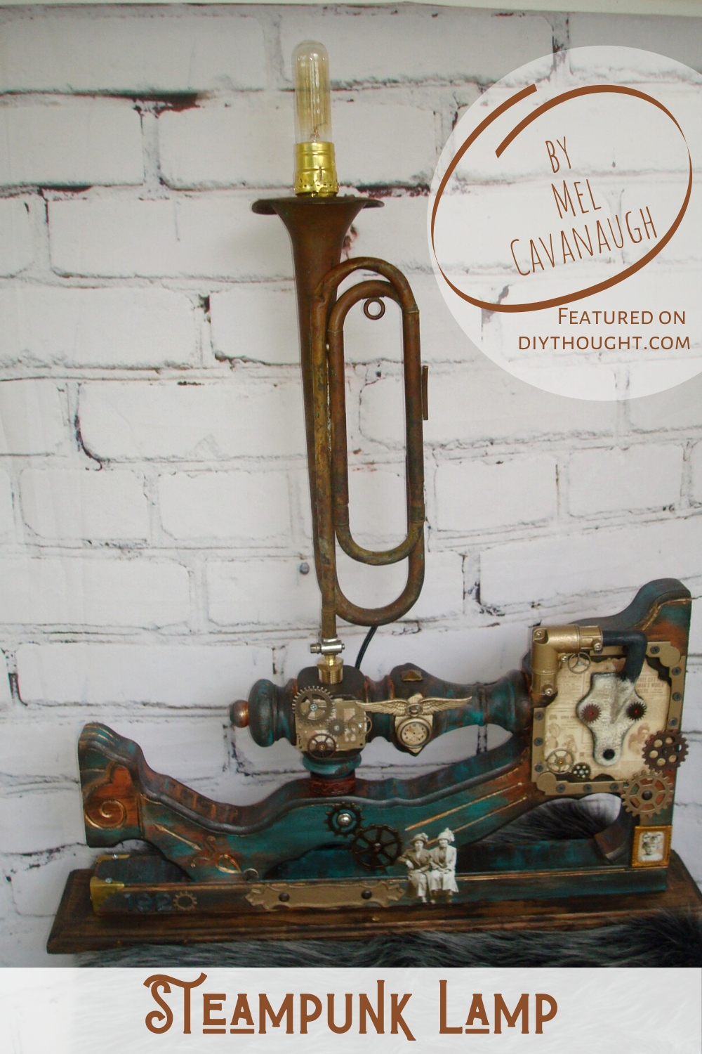 steampunk trumpet lamp