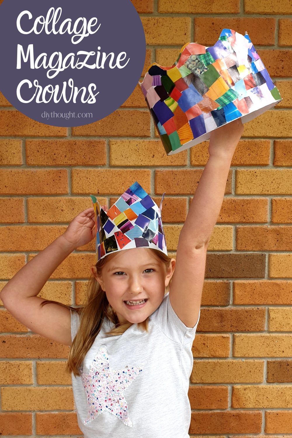 Collage magazine Crowns DIY recycled craft