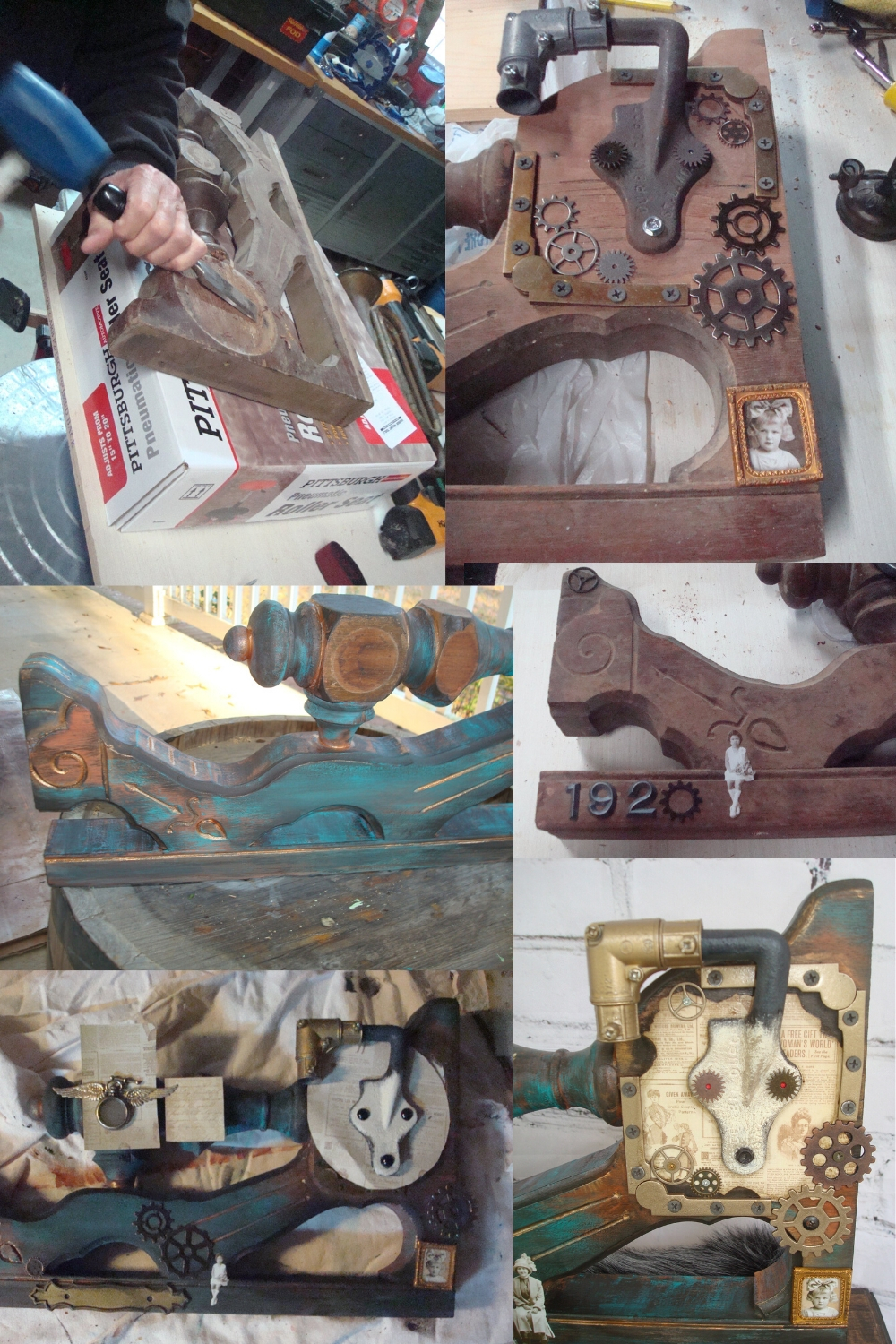 steampunk lamp base stages