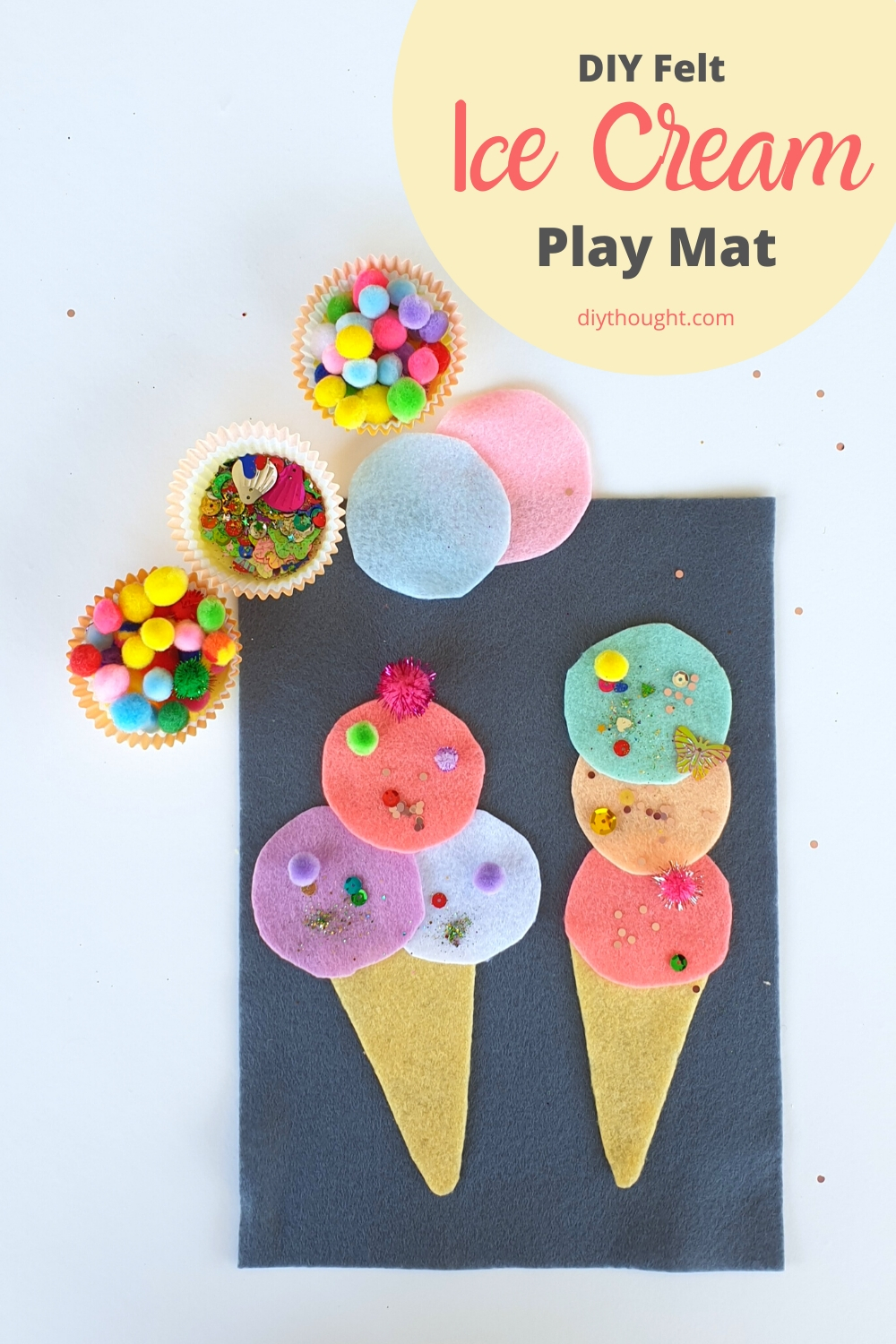 DIY Felt ice cream play mat
