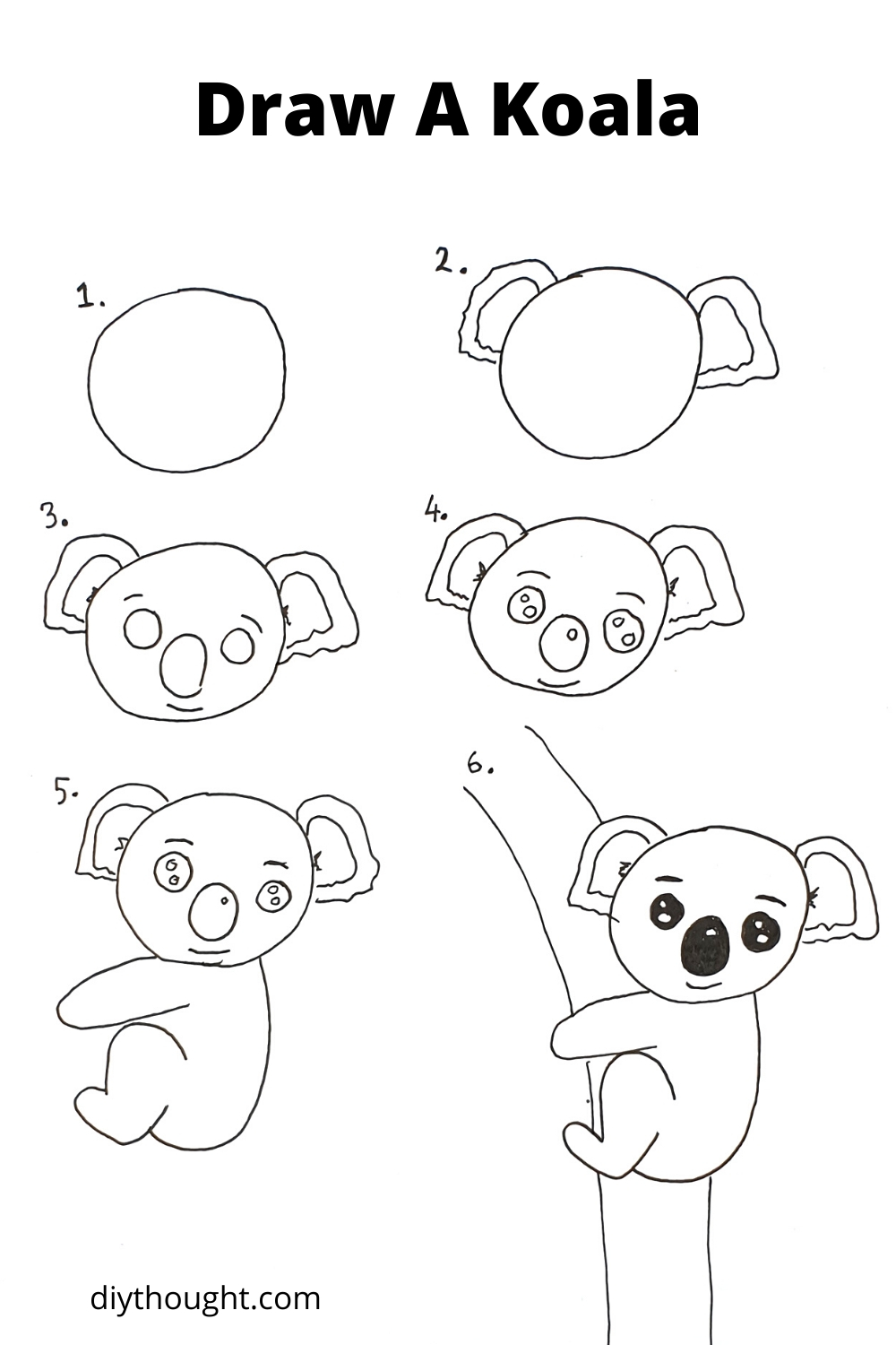 How To Draw A Koala & Kiwi - diy Thought