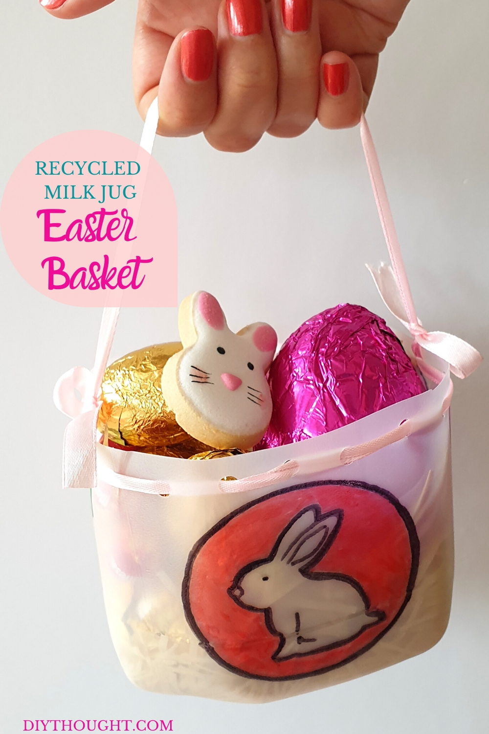 Recycled milk jug Easter basket DIY