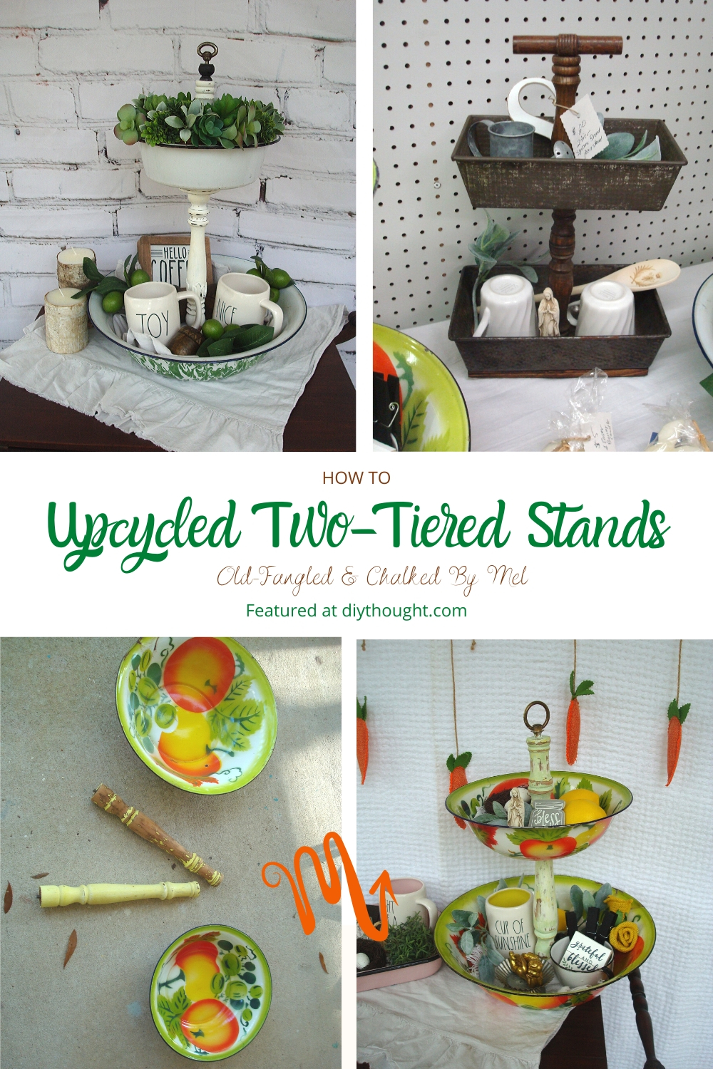 how to upcycle two tiered stands