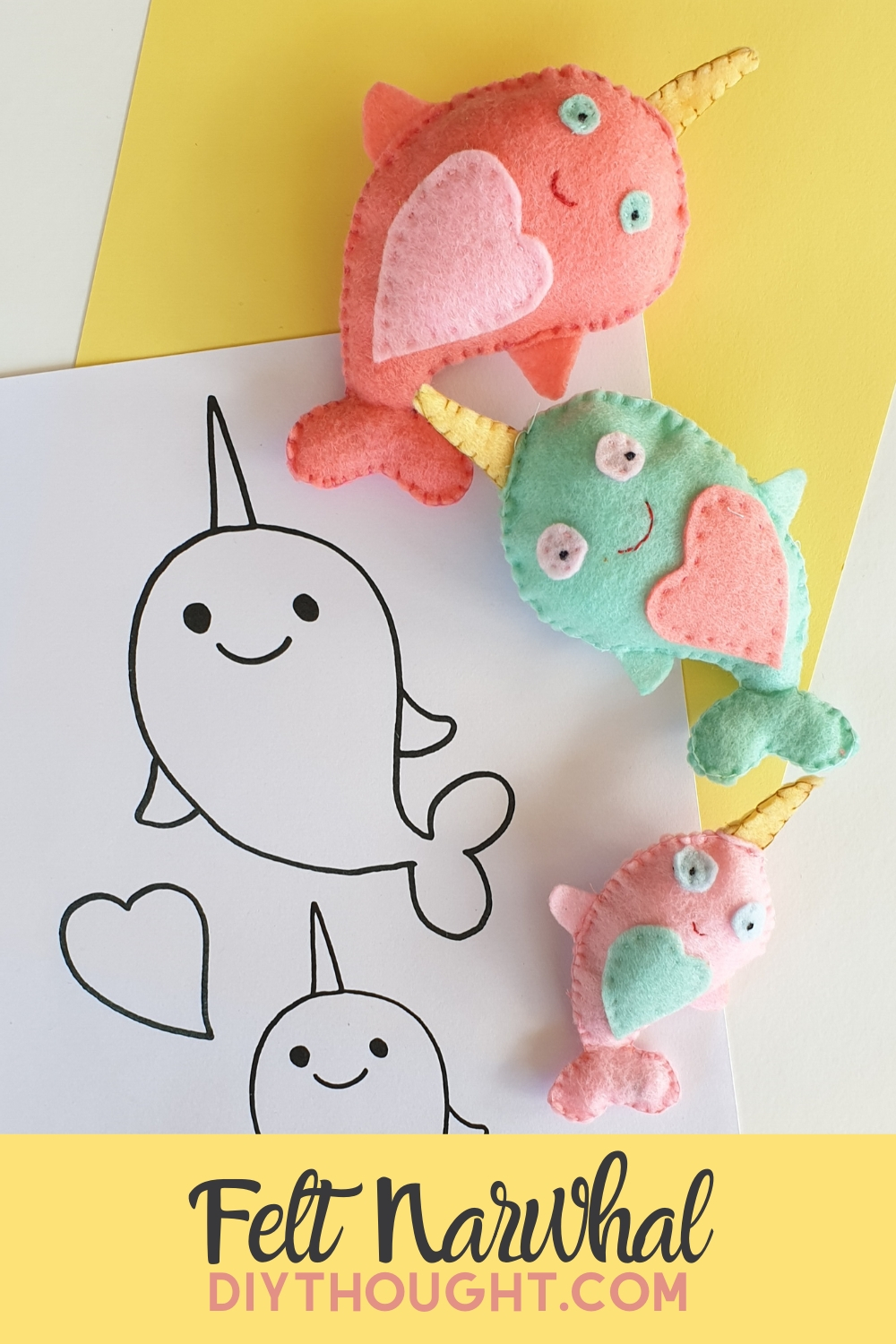 DIY felt narwhal
