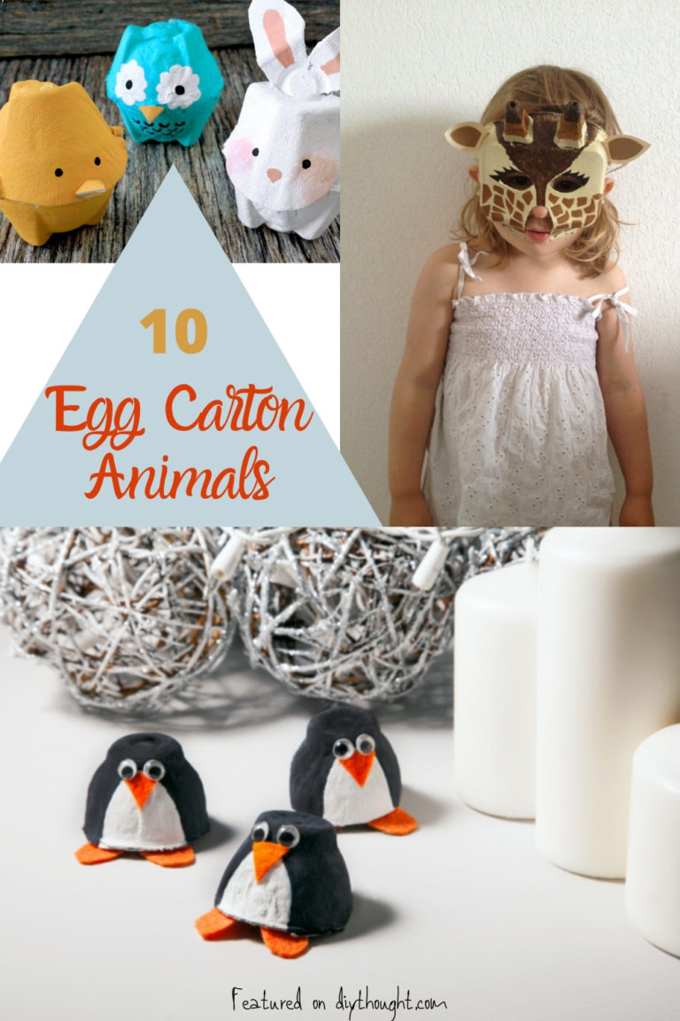 10 Egg Carton Animals diy Thought