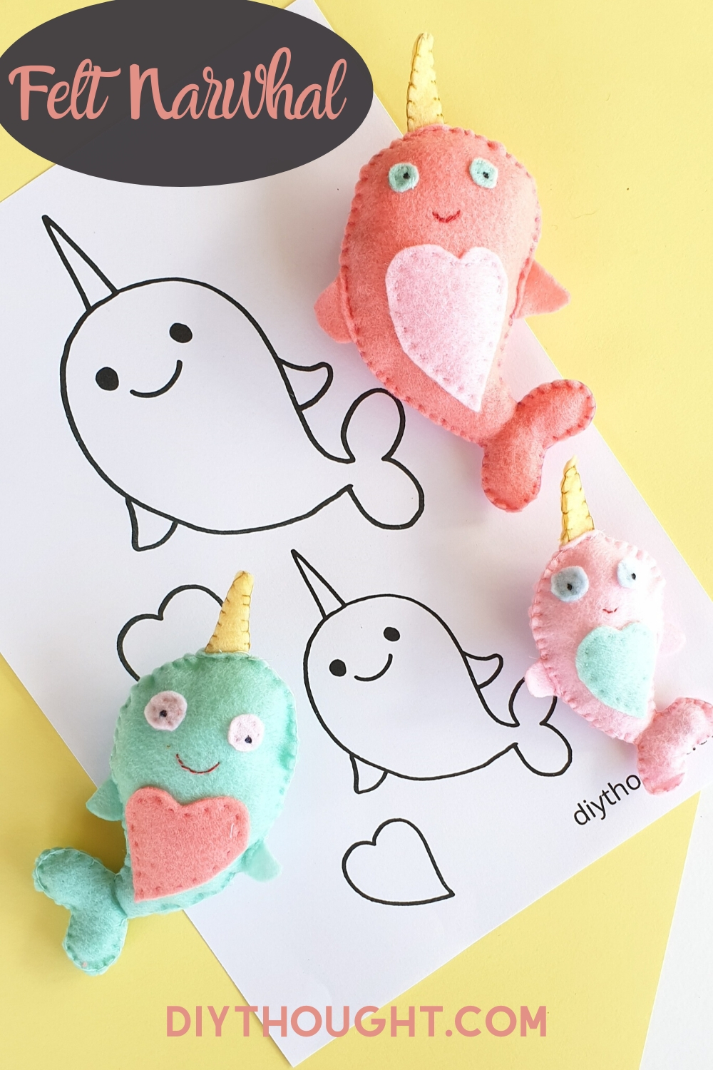 felt DIY narwhal