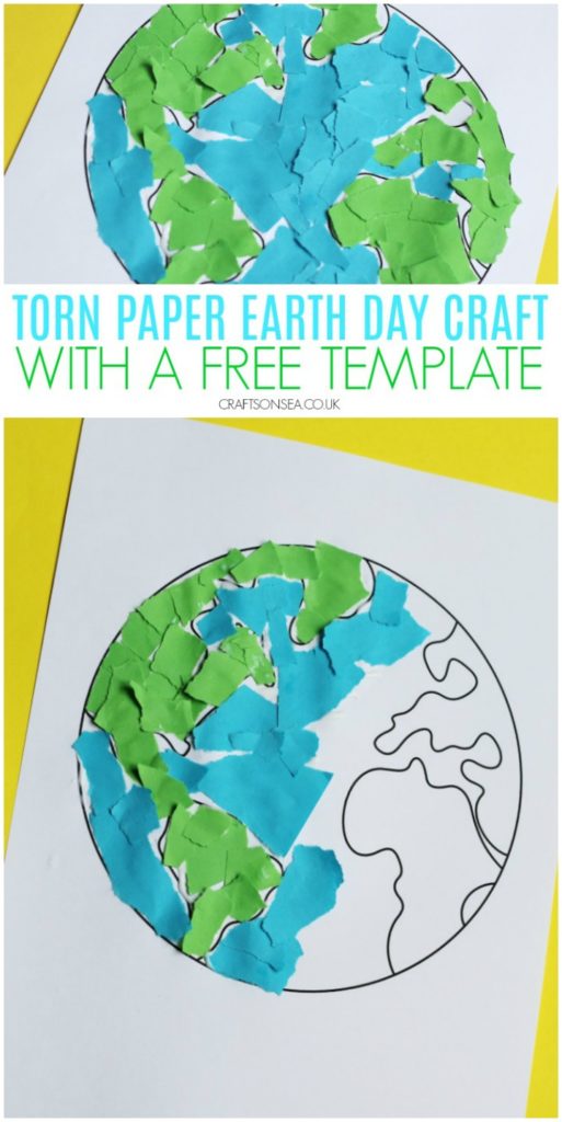 torn paper earth day craft