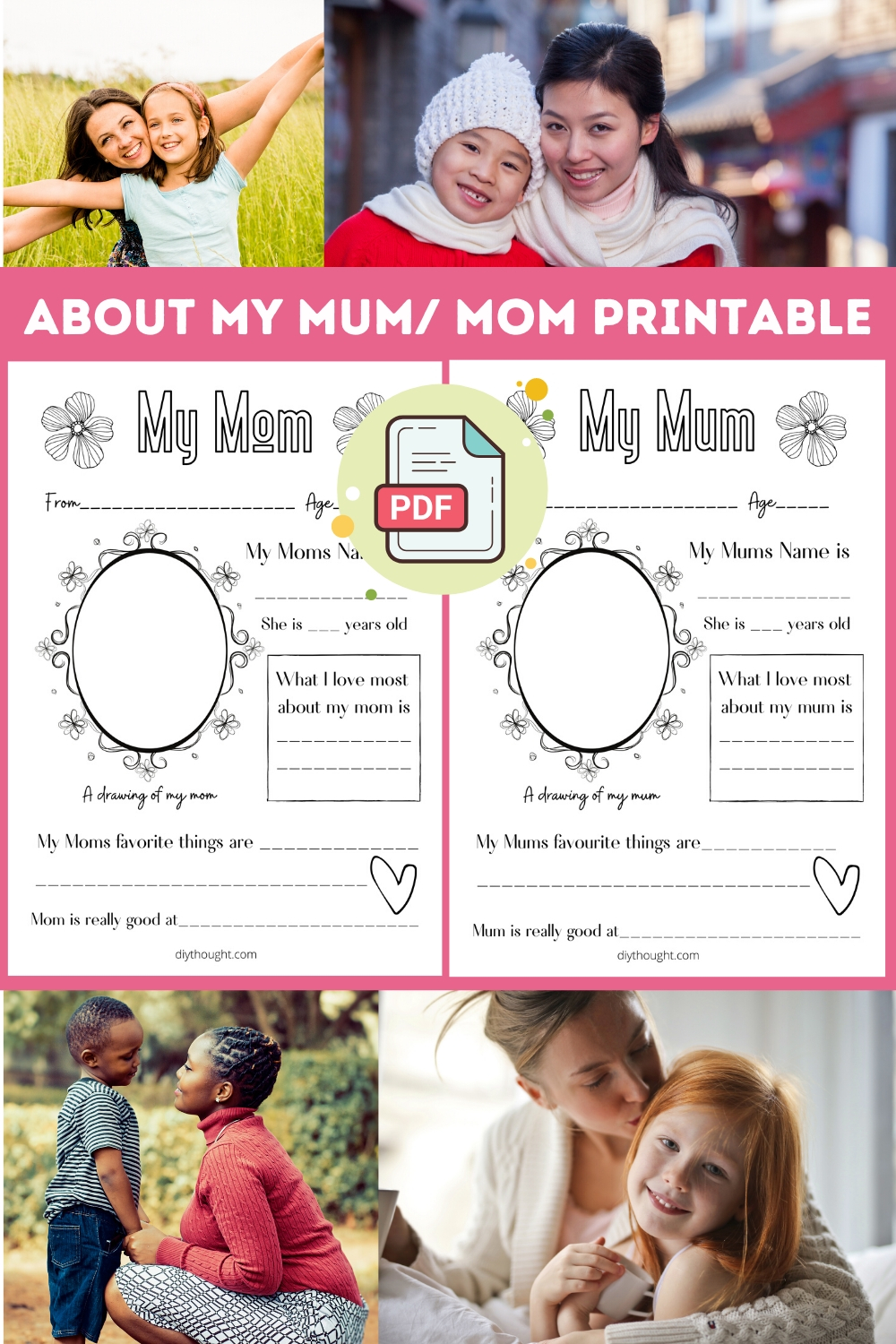 about my mum/ mom printable