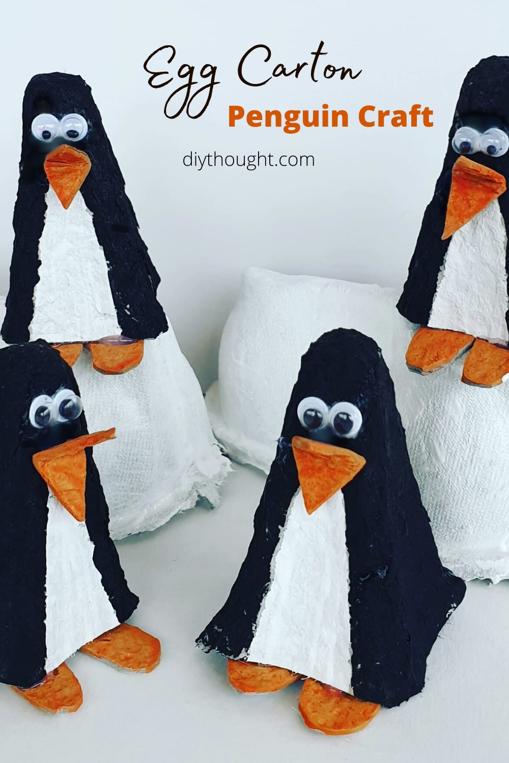 egg carton penguin craft