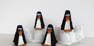 egg carton penguins