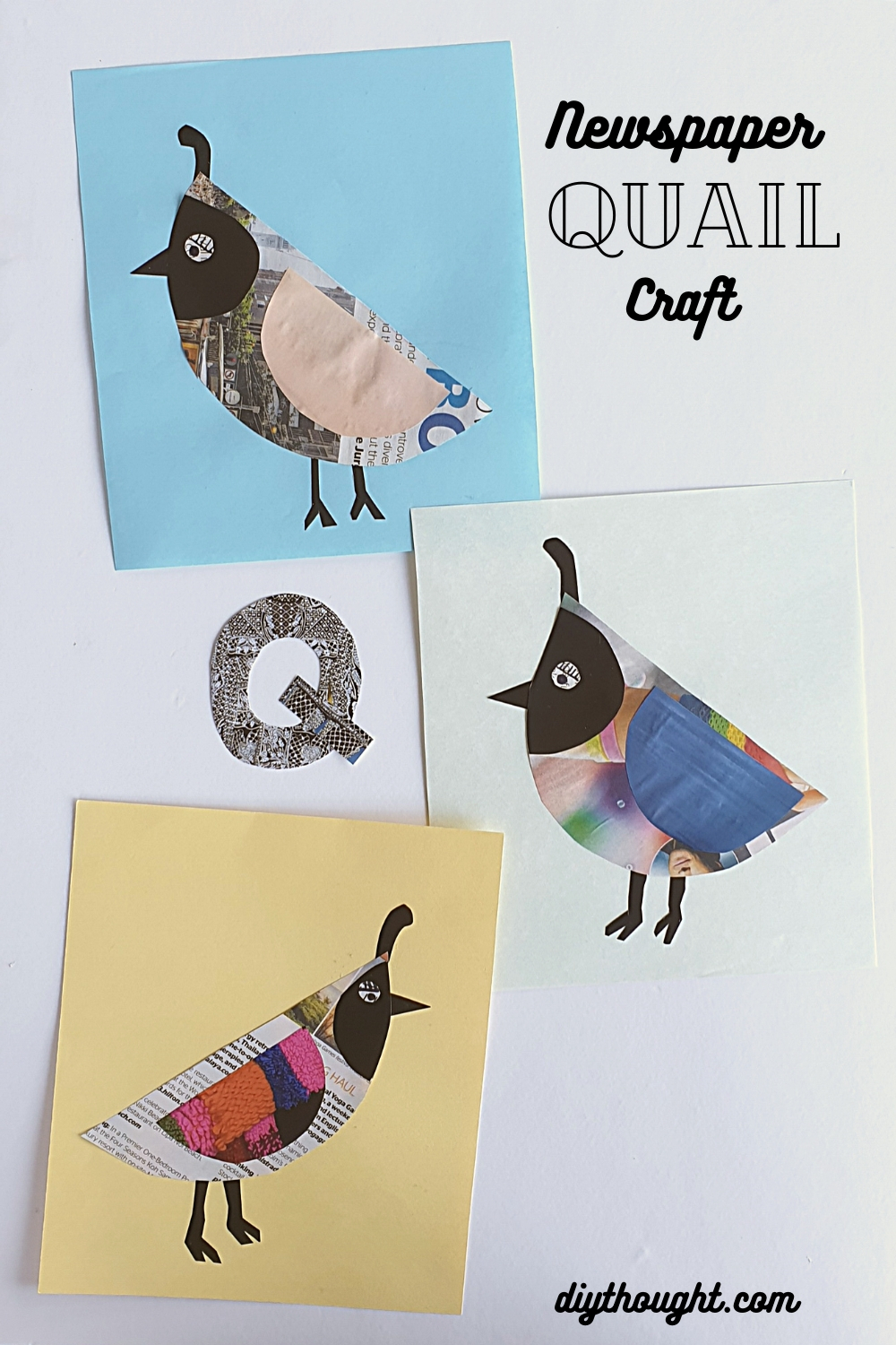 Newspaper quail craft